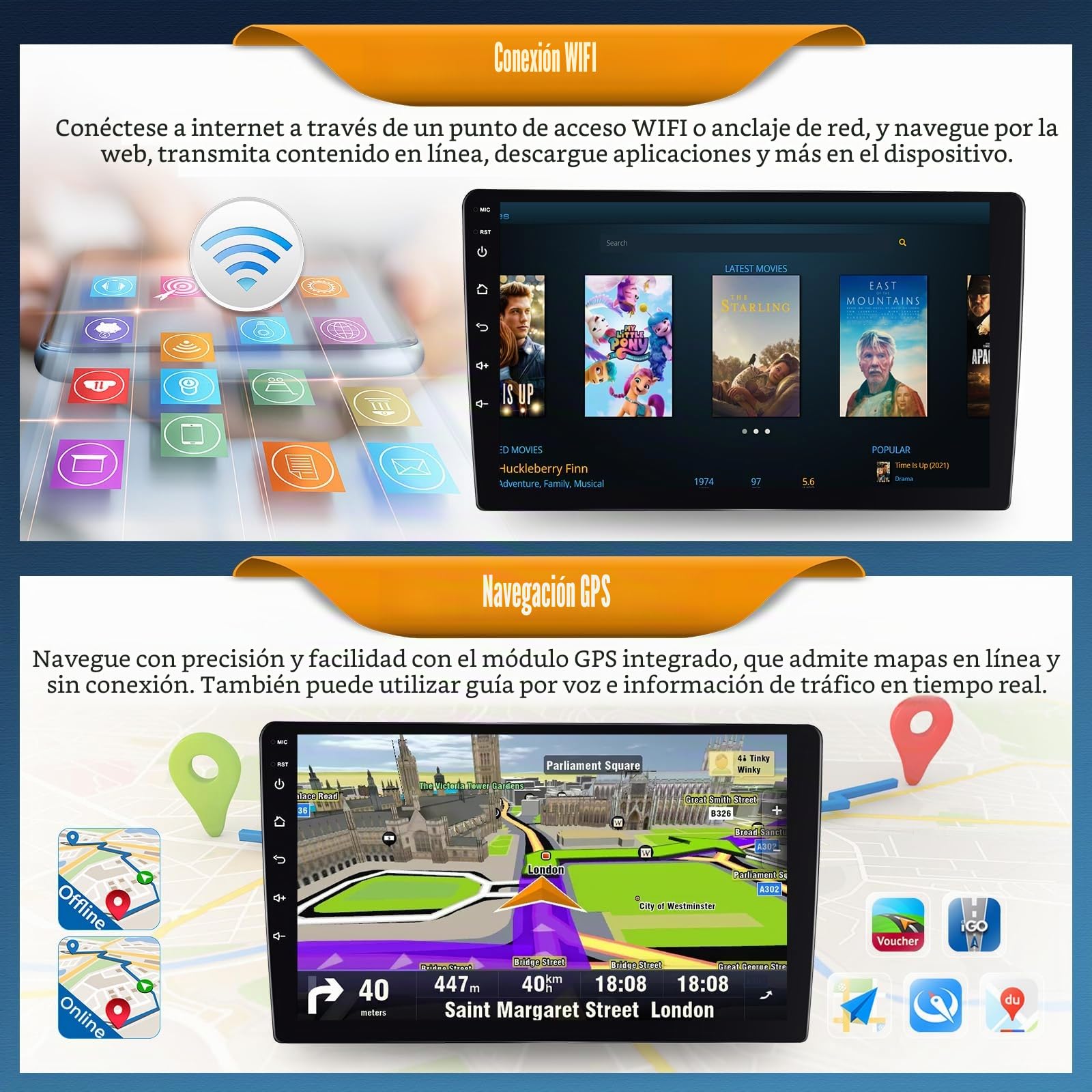 Android15, 6G+128G 8Núcleos GOHHDL Autoradio para FIAT Ducato 3/Peugeot Boxer 2/Citroën Jumper 2 2011-2022 Carplay Android Auto, Pantalla de 9 Pulgadas 2Din con GPS WiFi BT FM/RDS DSP SWC Cámara