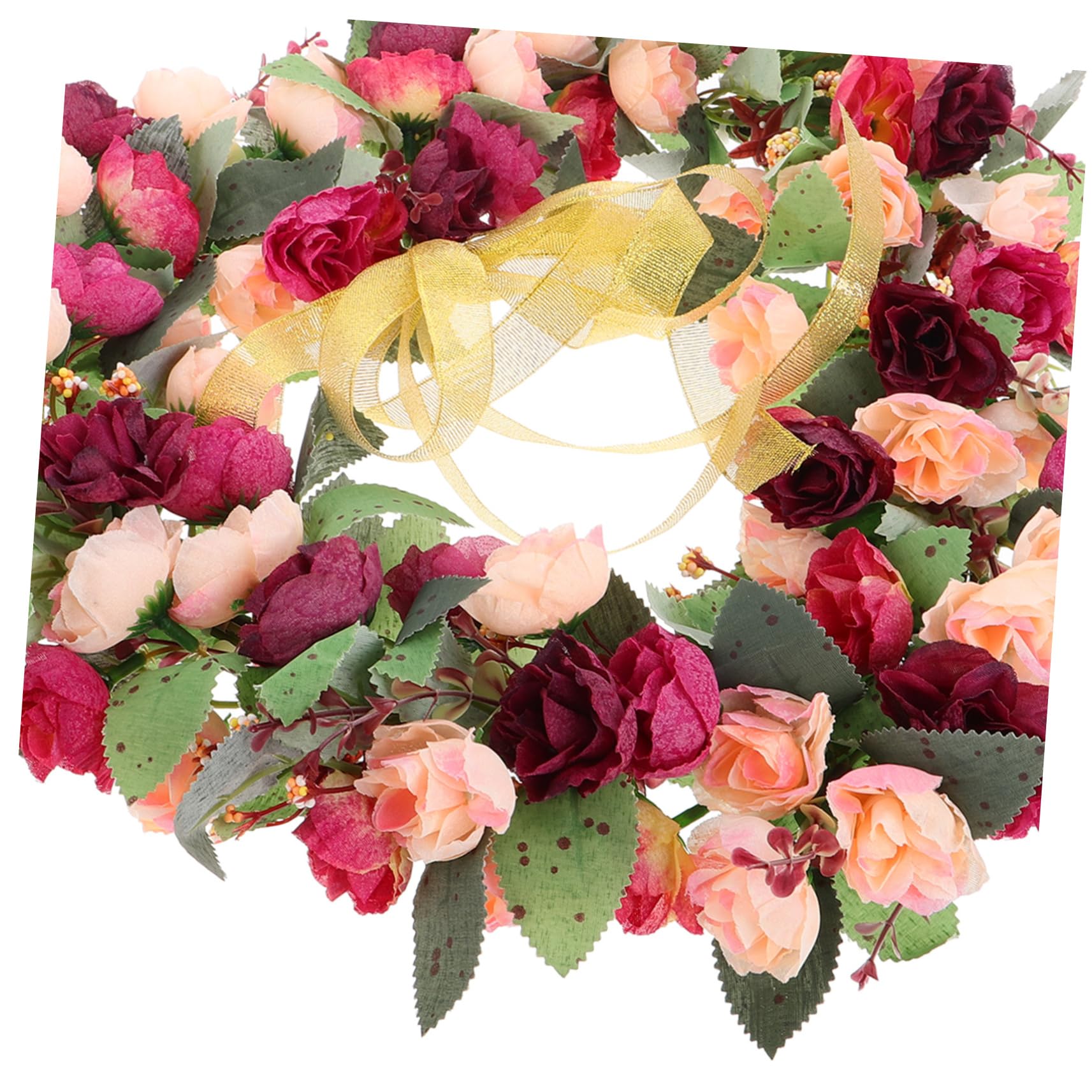 Zerodeko Guirnalda Floral en Forma de Corazón, Flores de Seda y Plástico, Reutilizable, Adecuado para Puerta Principal y Decoración de Boda Elegante