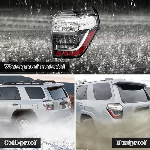 Miniatura 7 de Luz trasera compatible con Toyota 4Runner 2014-2022 estilo OE lente transparente conjunto de lámpara trasera con bombilla y arnés de repuesto