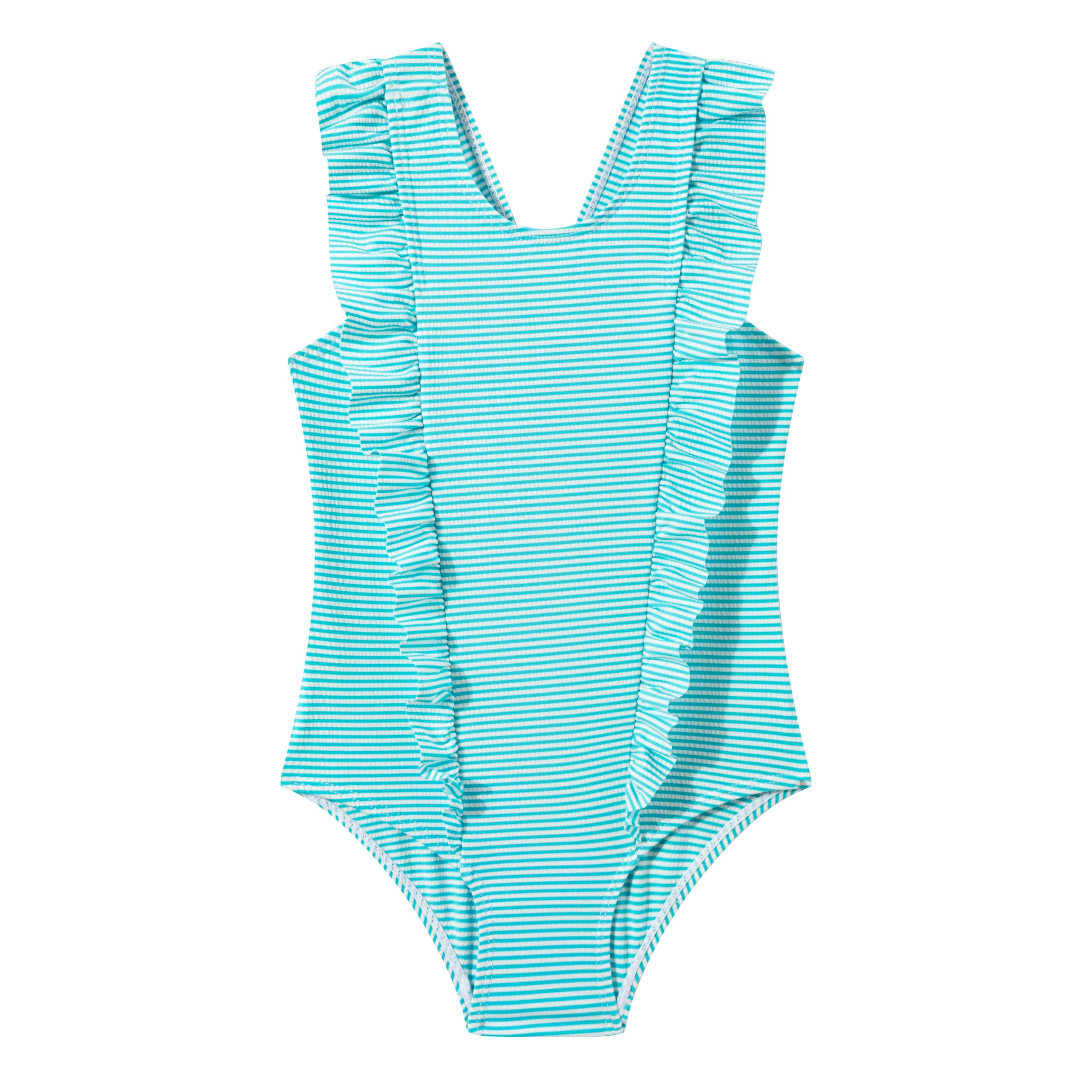 LIZENS Girls Swimsuit Kids Scalloped One Piece Ruffle Swimsuit Girls Swimwear Print