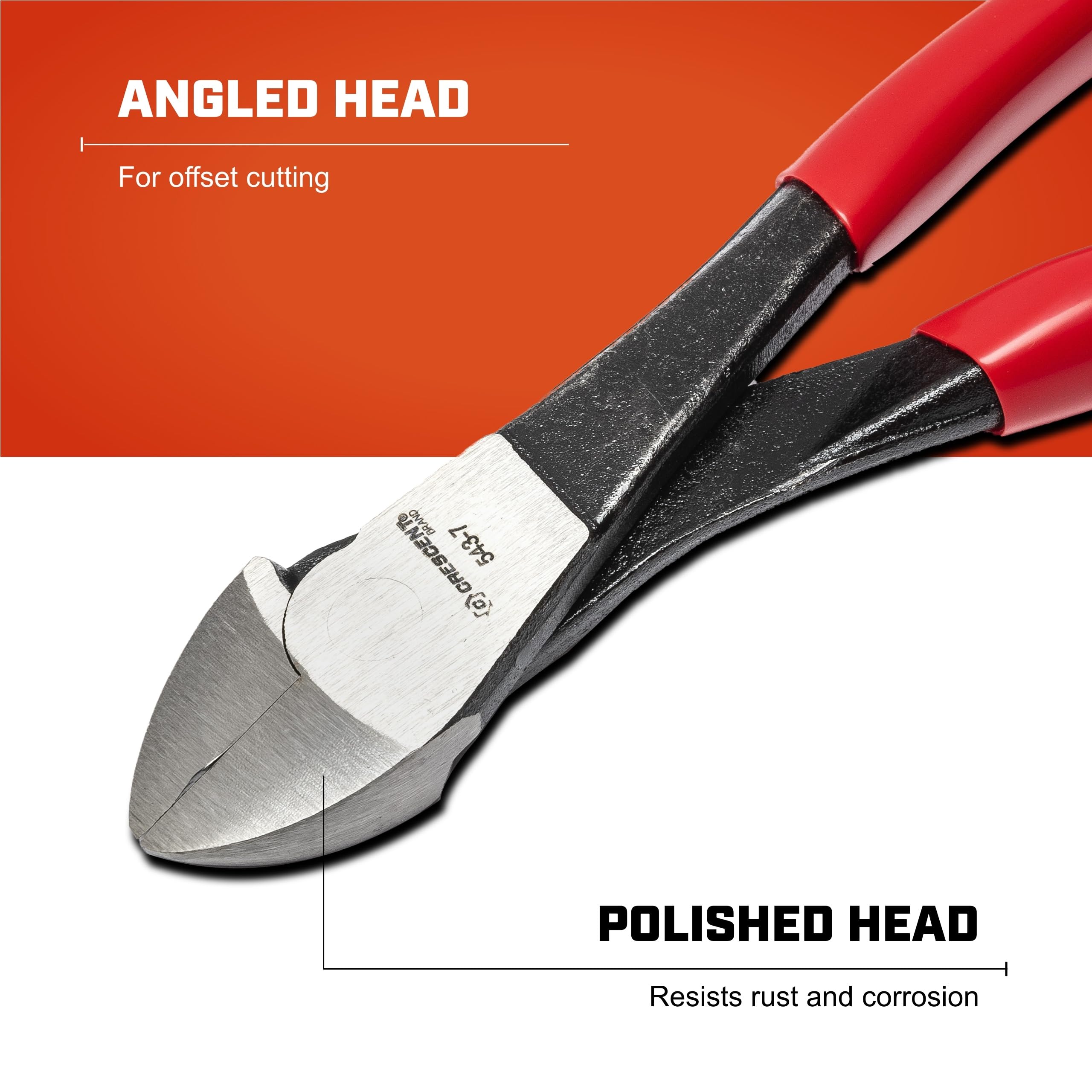 Crescent Alicates de corte diagonal resistentes de 7 pulgadas – en bolsa – 5437CENN
