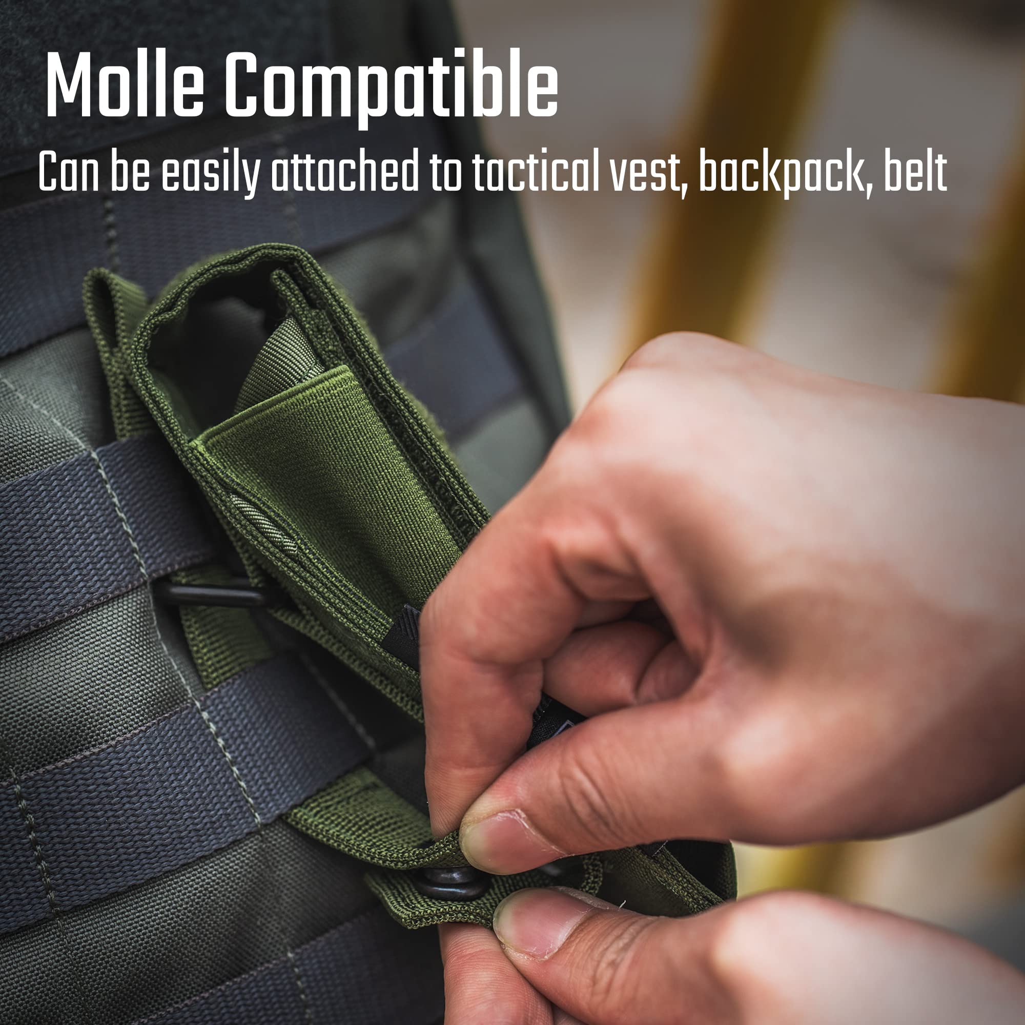 TACTICAL GEEK EXT8 MOLLE Funda para un Cargador de Pistola Funda táctica para Cargador de Pistola Funda para Cargador de Pistola Bolsillo para Herramientas Funda para Cargador de 500D Nylon