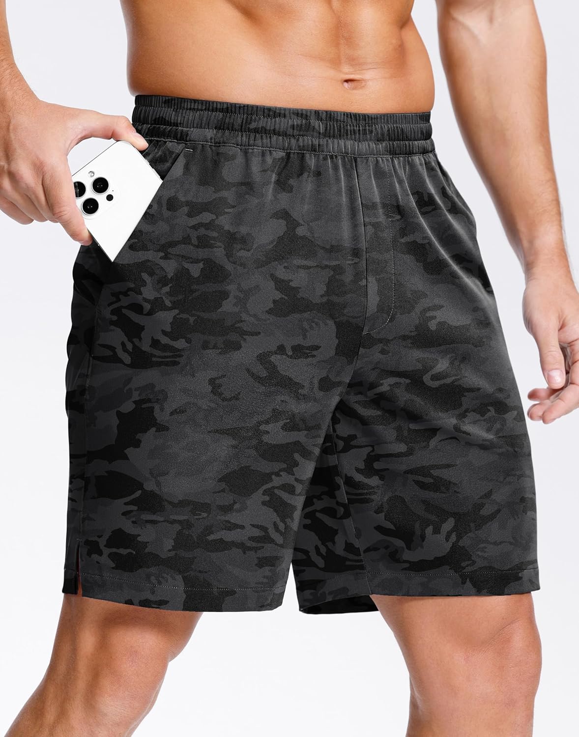 GGJ Men's Lightweight Athletic Shorts with 2 Zipper Pockets 7"/5"/9" Gym Workout Running Quick Dry Tennis Shorts for Men - Image 2