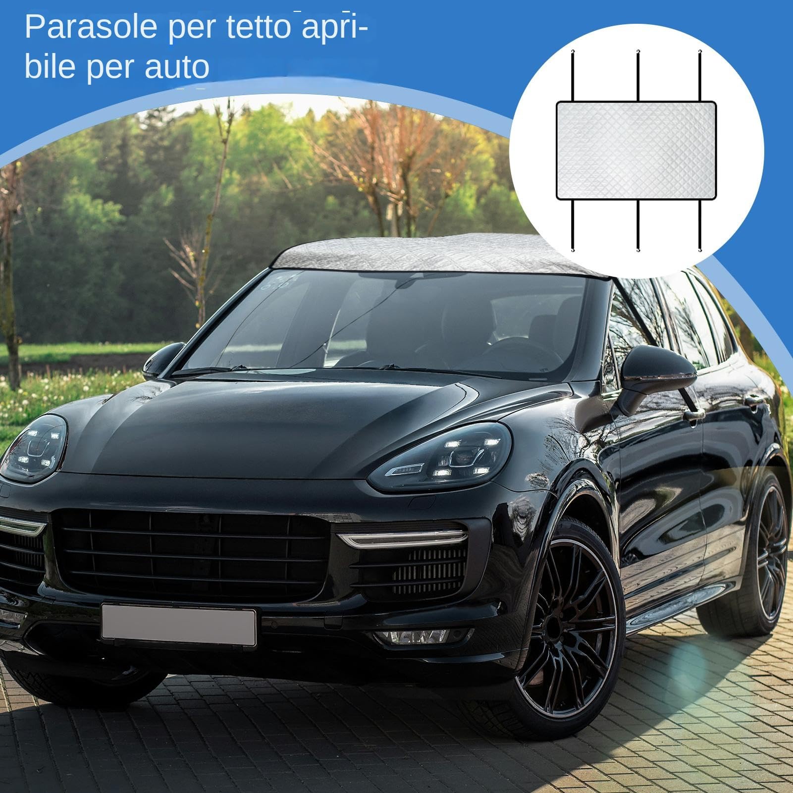 Copertura Per Tetto Apribile - Misura Universale 100x65 Cm, Scudo Termico Per Veicoli, Paralume Per Finestrino Automobilistico | Tettoia Portatile Resistente Ai Raggi UV Con Attacco Elastico Pr