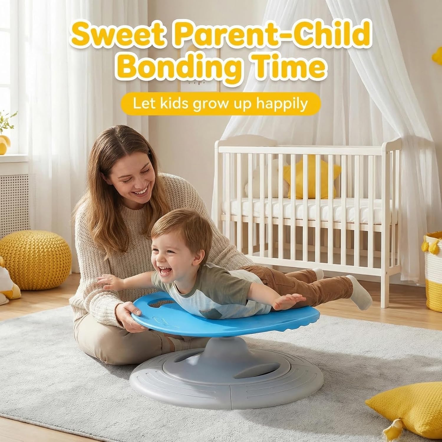 UBRAVOO Spinning Chair for Autistic Kids, Sensory Spinning Chair, Sensory Toys Gifts for Kids with Autism & ADHD, Sit and Spin Toys for 3+ Years (Blue)