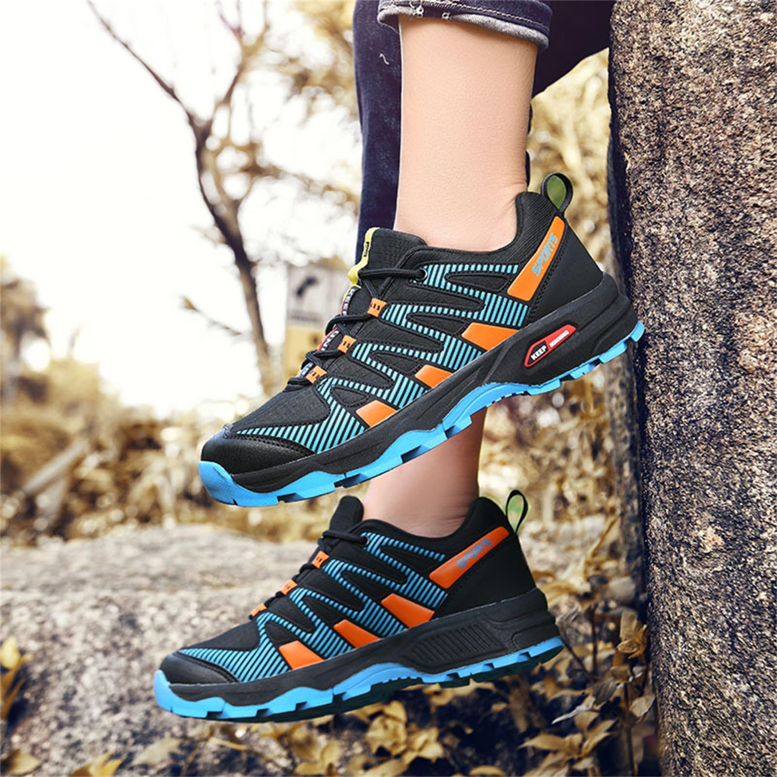 Hixingo Scarpe da Escursionismo Uomo, Fashion Design Scarpe da Trekking Estive, Scarpe Trail Running Impermeabile Respirabile Sneakers da Trekking Scarpe da Ginnastica per Outdoor