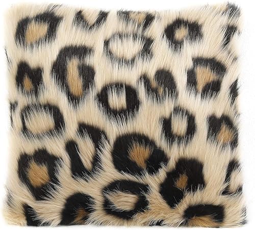Miniatura 7 de INSMEER 1 funda de almohada con estampado de leopardo verdadero, fundas de almohada decorativas de piel sintética de leopardo, fundas de almohada de