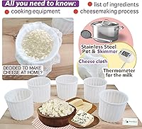 Vista 4 de Molde de queso suave para hacer queso de 3 cuartos de galón - Molde para hacer queso - Molde en forma de queso crema - Suministros caseros