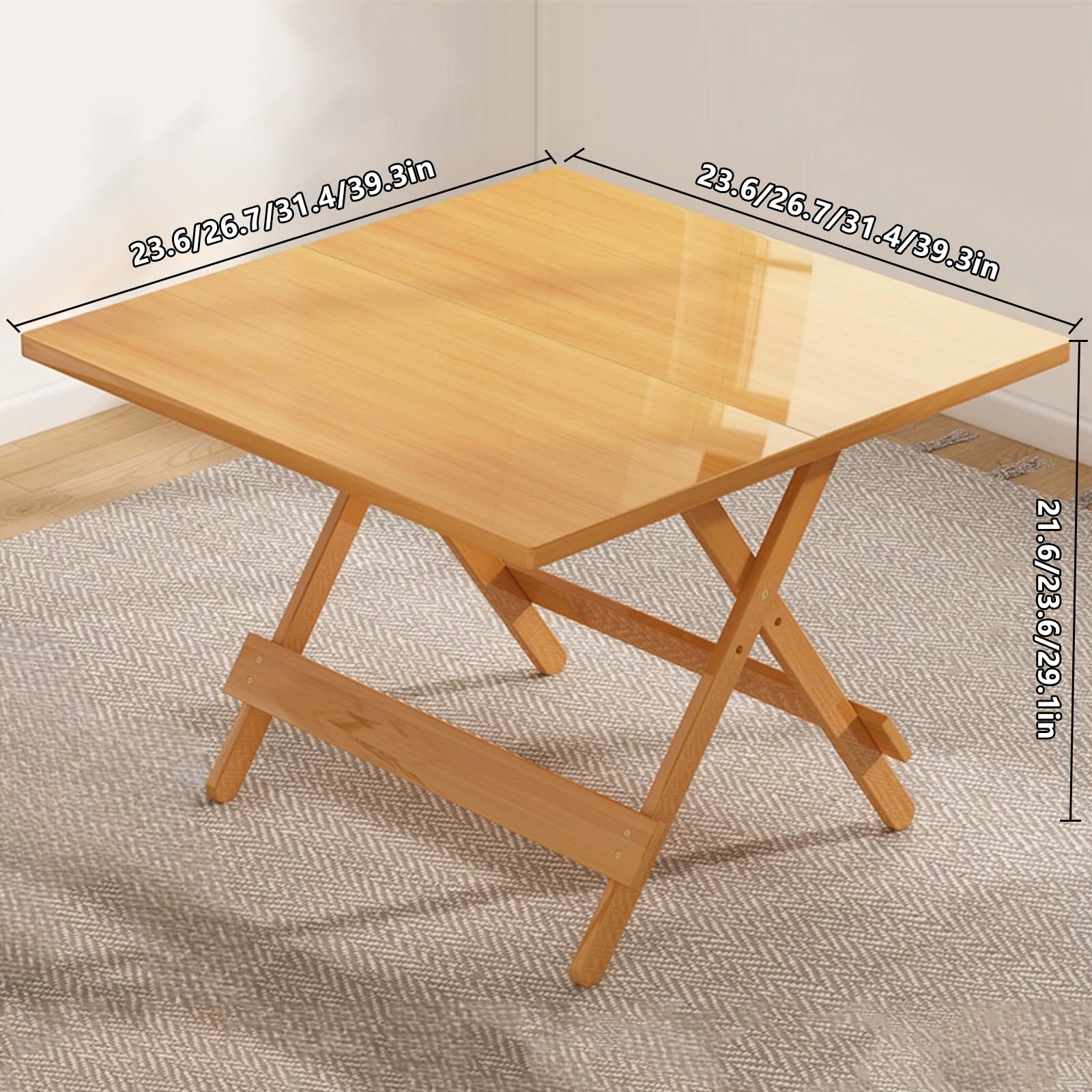 Table de mahjong pliante de 66 cm, table portable avec pieds pliables pour mahjong, domino, poker et jeux de cartes
