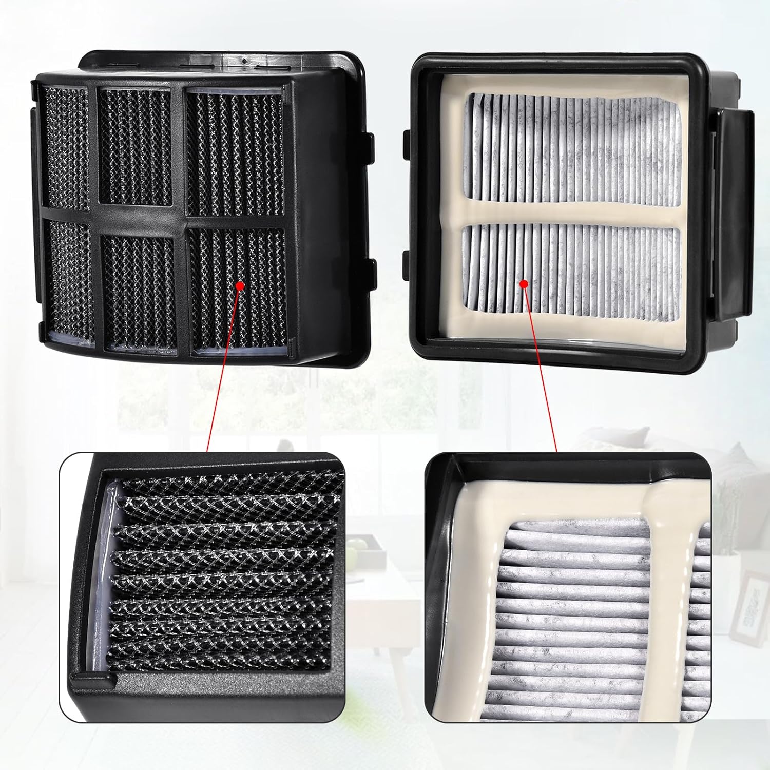 SaferCCTV 2998 Replacement Filter Kit Compatible with Bissell MultiClean Lift-Off Pet Vacuum 2999 3000 3057 2920 3059 2852 31269 31259，Replacement Part 1625641