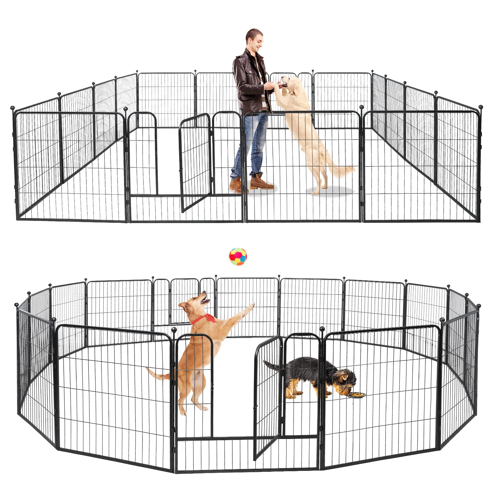 Buy Kfvigoho Dog Playpen Outdoor 8/16 Panels Heavy Duty Dog Pen 32/40