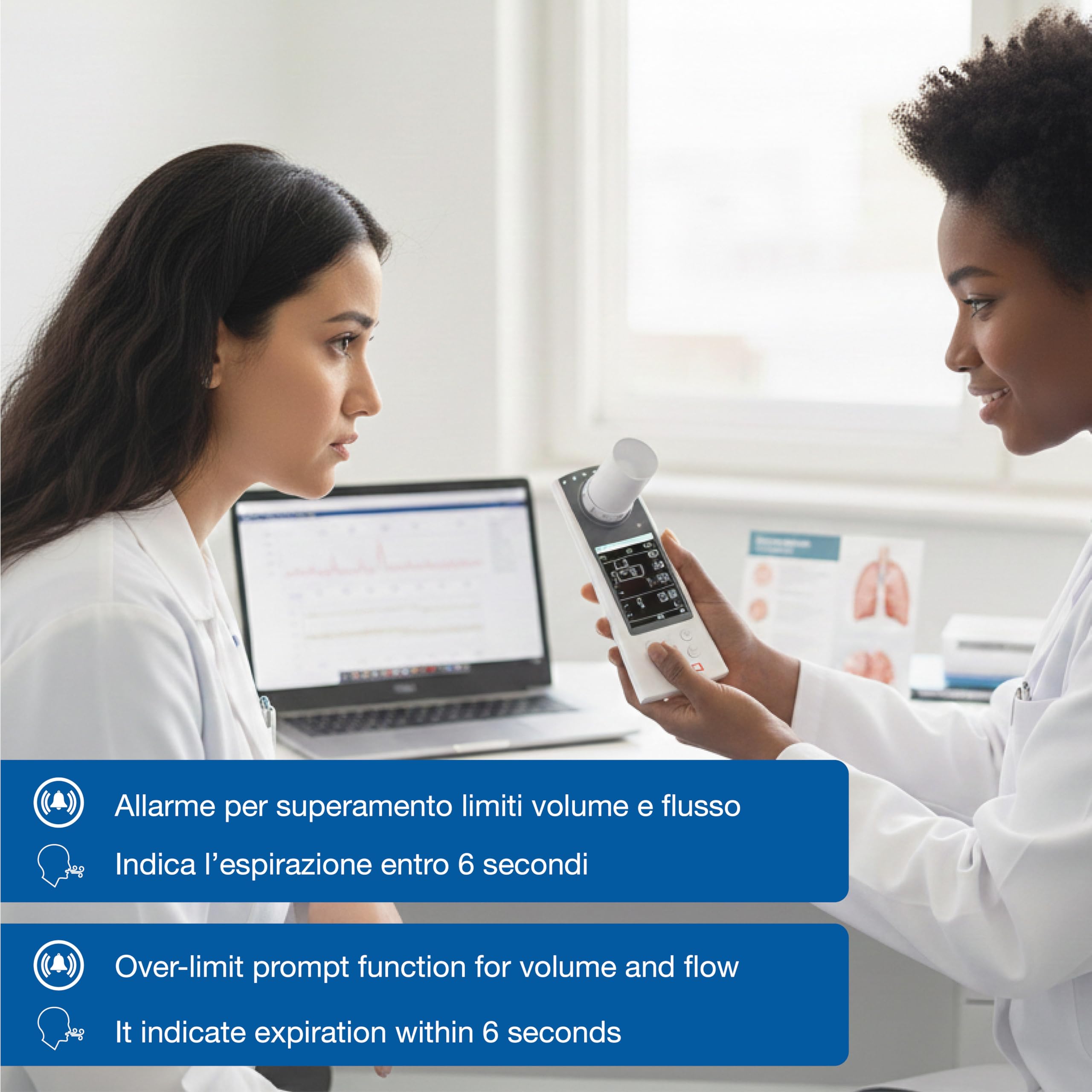 GIMA SP80B Petit spiromètre portable de la fonction pulmonaire