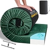 HomeMate CertiPUR-US Memory Foam Camping Mattress Pad Portable Roll Up Mattress for Adults Sleeping Mat Cot Mattress Pad