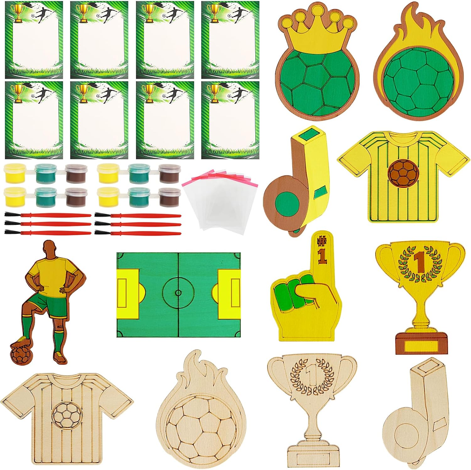 Lardux 24pcs Soccer Party Favors Wood