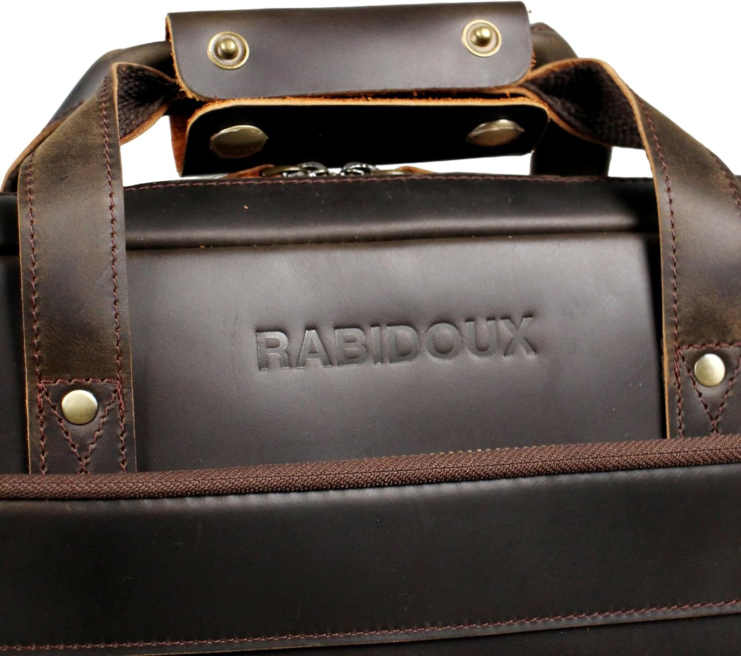 Personalized 18" Full Grain Leather Briefcase, Custom Monogram Laptop Bag, Hot Stamping Name & Initials Business Executive Work Bag Gift | full grain leather