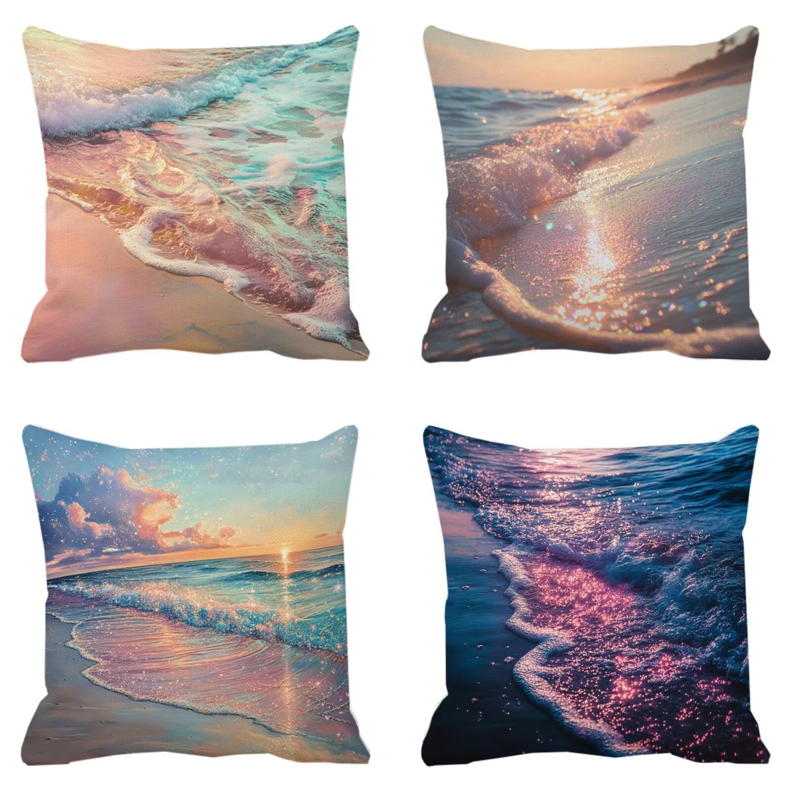 Federe Cuscini Divano 40x40cm, Federa Cuscino Tramonto Oceano Quadrati Copricuscini Super Morbido Copri Cuscini Per Divano, Cuscino Decorativo da Esterno Giardini, Per Soggiorno Camera Divani P-373