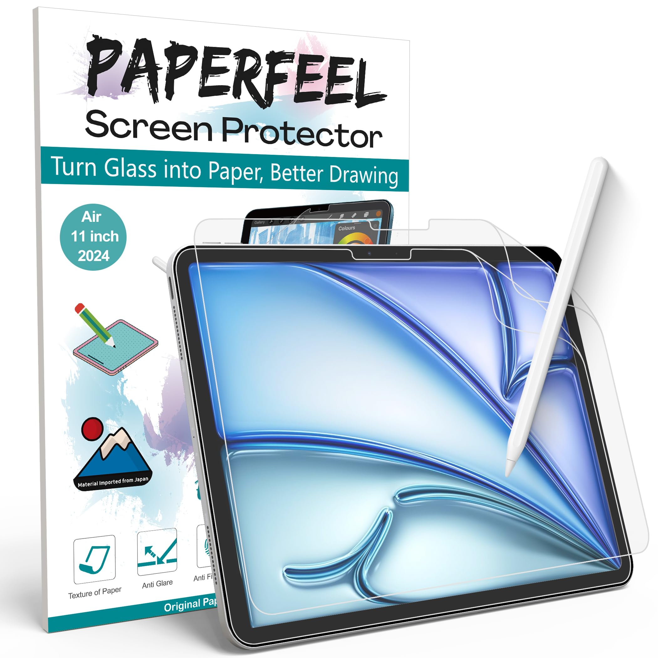 PAPERFEEL [2 Pack] Screen Protector for iPad Air 11 Inch M3/M2 2025/2024 Model, Matte PET Paper Screen Guard Film for Drawing, Writing - Anti Glare, Anti Fingerprint, Anti Scratch, Easy Installation-image-13