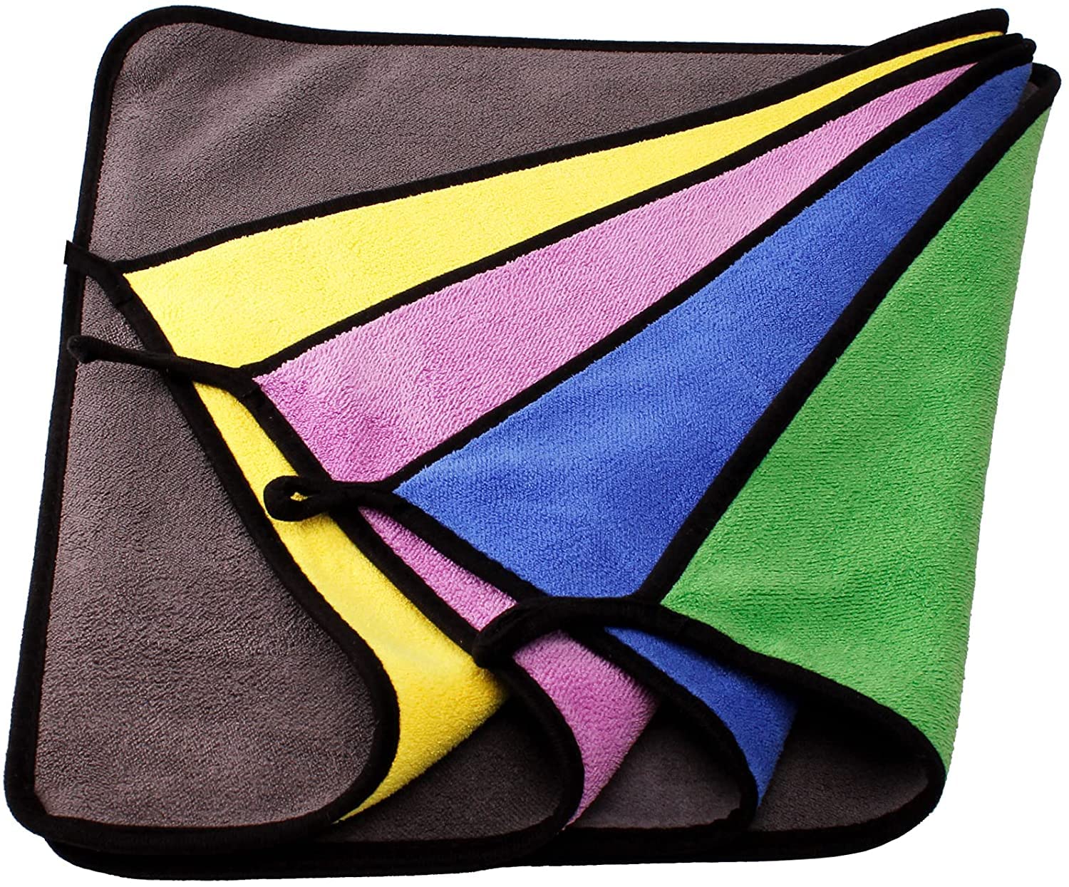 Auto Hub Microfiber Car Cleaning Cloth - Og Soft 800 Gsm (30X40 Cm) Microfiber Cloth For Car And Bike - Scratchless Drying And Detailing 30X40 Cm, Pack Of 6, Mix, Multicolor 3
