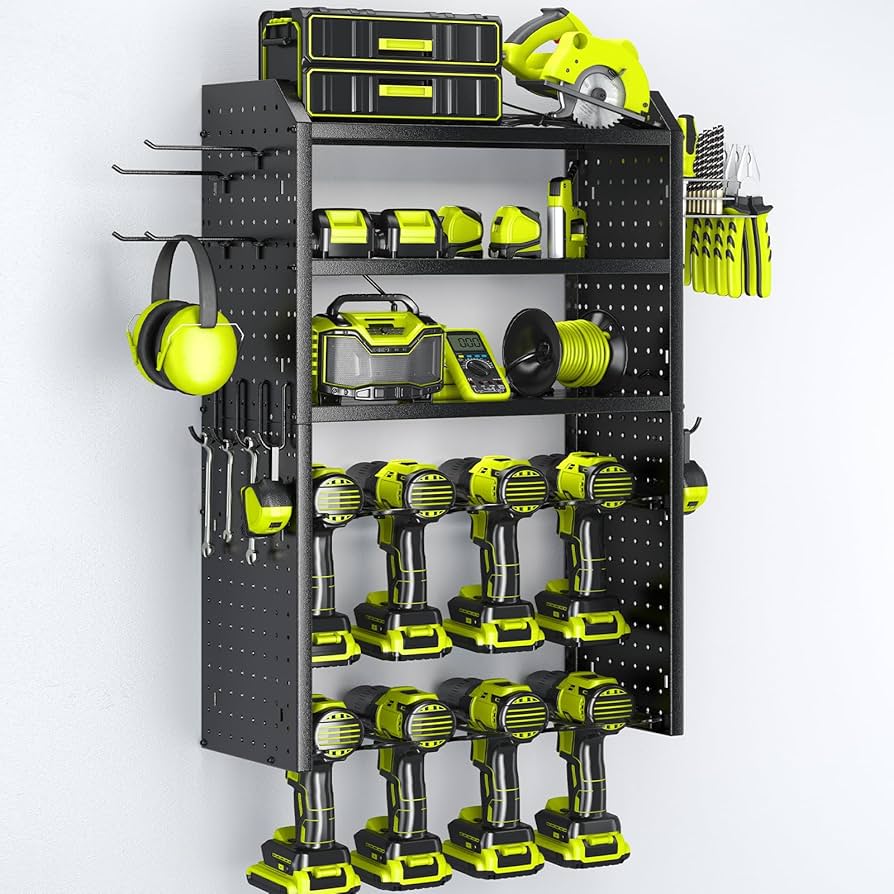 a.flat シェルフ&ドロワー Amazon.com: KAFAHOM Power Tool Organizer,Large 8 Drill Holder Wall