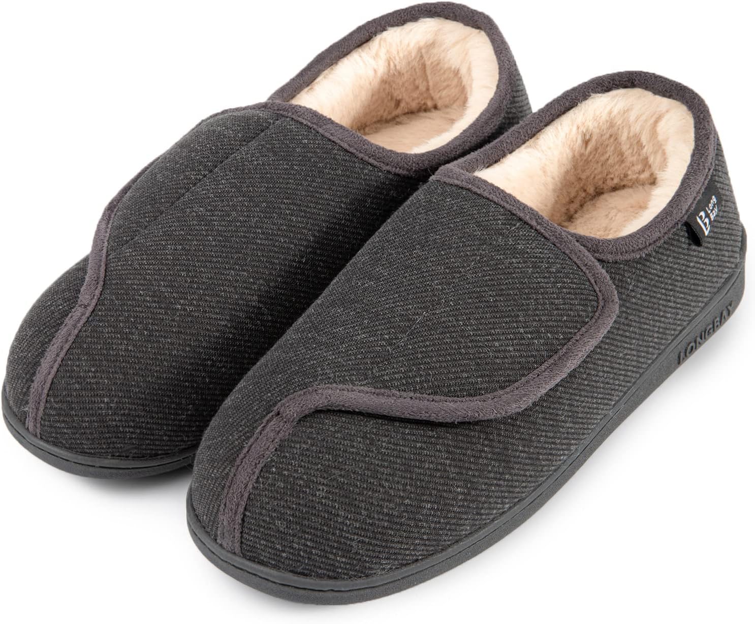 Womens Adjustable Slippers Memory Foam Cozy Wide Diabetic House Shoes Edema Orthopedic Neuropathy Indoor Outdoor