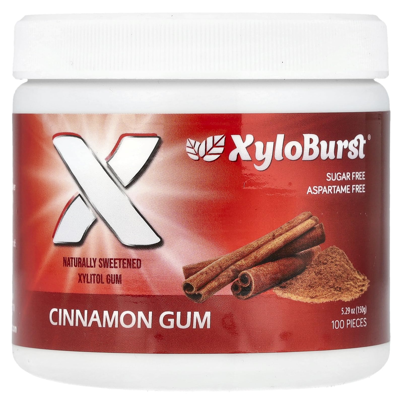 XyloBurst - xilitol mascar goma tarro canela - 100 unidades
