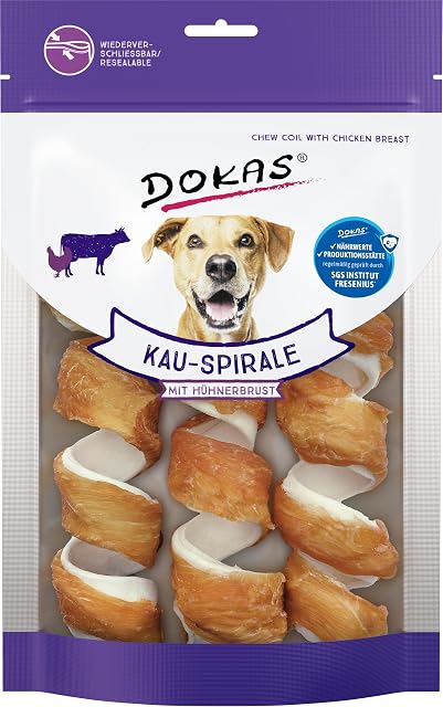 Dokas - Espiral para Masticar con Pollo, 110 g, 8 Unidades