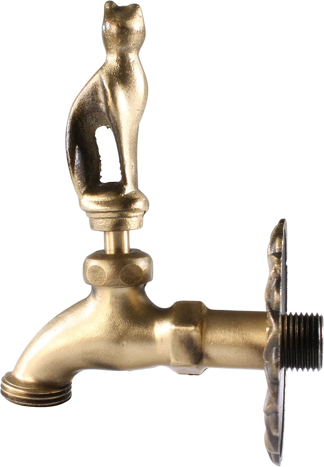 Menagerie Princess Regal Kitty Hose Bib - Garden Hose Outlet in Antique Brass 806