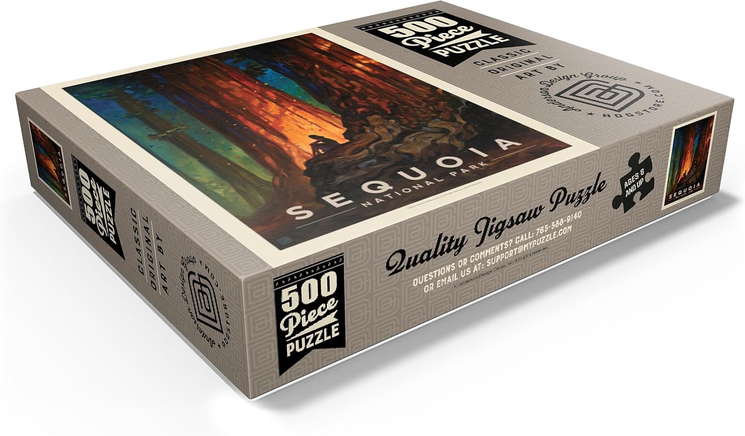MyPuzzle Sequoia National Park: Nature's Cathedral, Vintage Poster - Premium 500 Piece Jigsaw Puzzle for Adults
