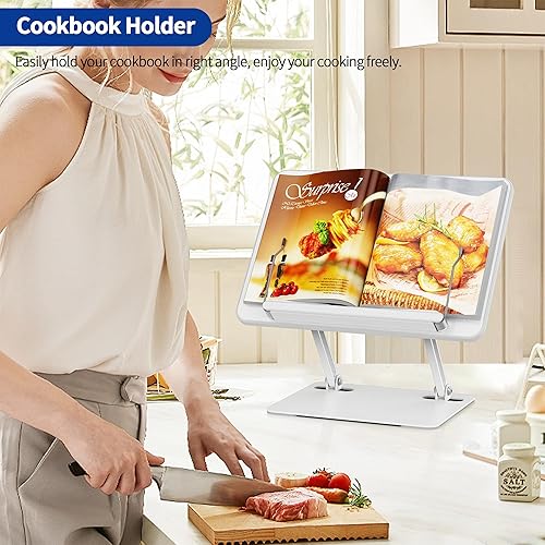 Miniatura 6 de BESIGN BS01 - Soporte de libro para lectura, soporte ajustable para libros, soporte ergonómico para laptop con clips elásticos para páginas para