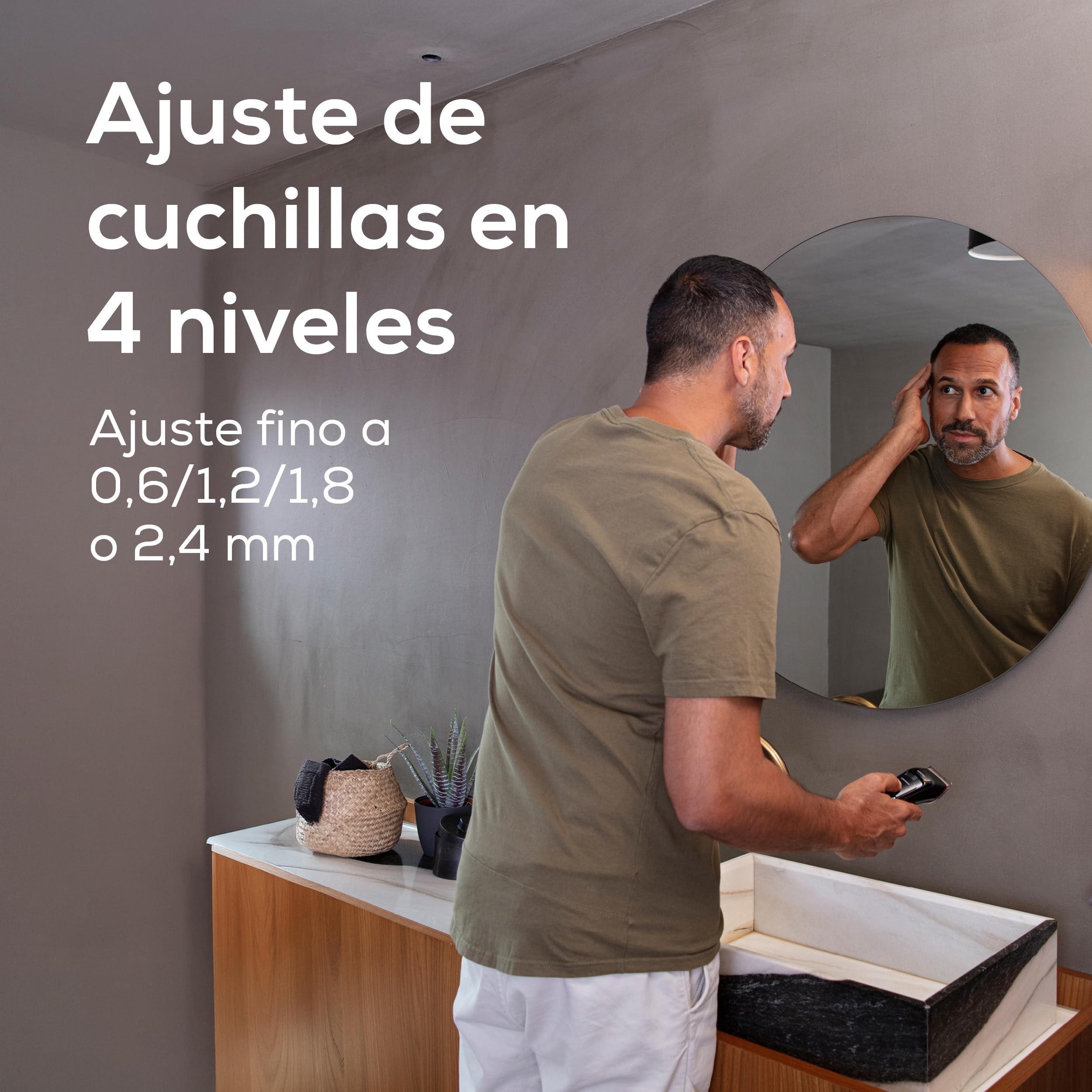 Beurer MN5X Cortapelos, corte profesional y rápido, 6 cuchillas de acero inoxidable para peinado individual, ajuste fino 4 niveles, cortapelos para hombres con batería