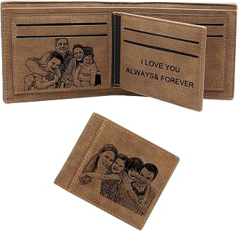 Photo Wallet, Personalized Photo Wallet, Custom Engraved Wallets for Men Personalized Gifts