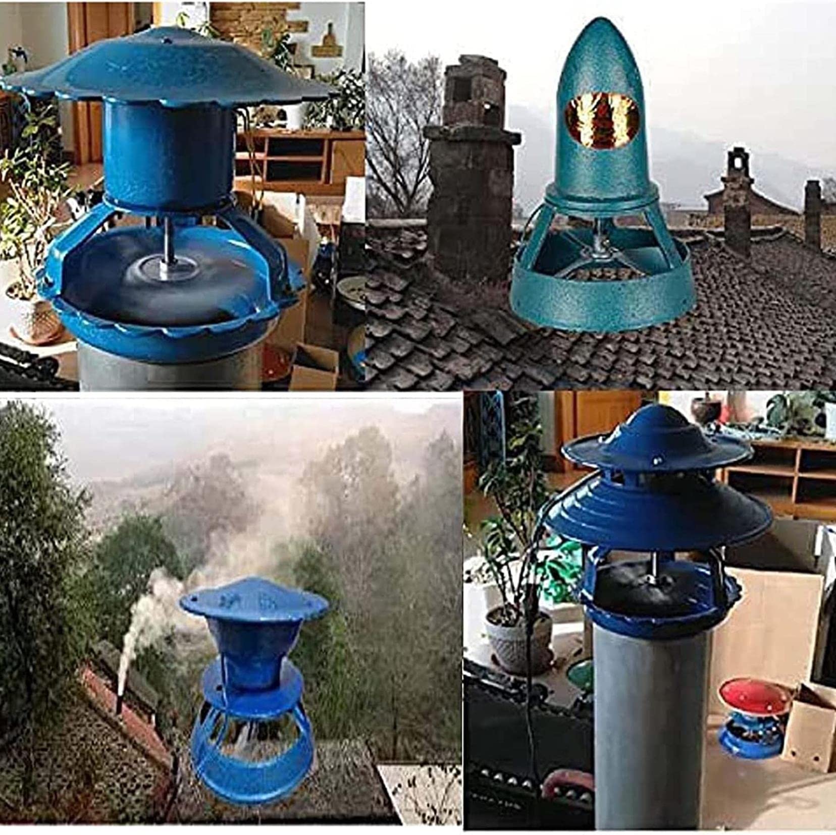 Ventilatore per camino, 60 W/80 W, aspiratore di fumo a 7 foglie, aspiratore e aspiratore per camino, ventola per fumi per una rimozione efficiente del fumo