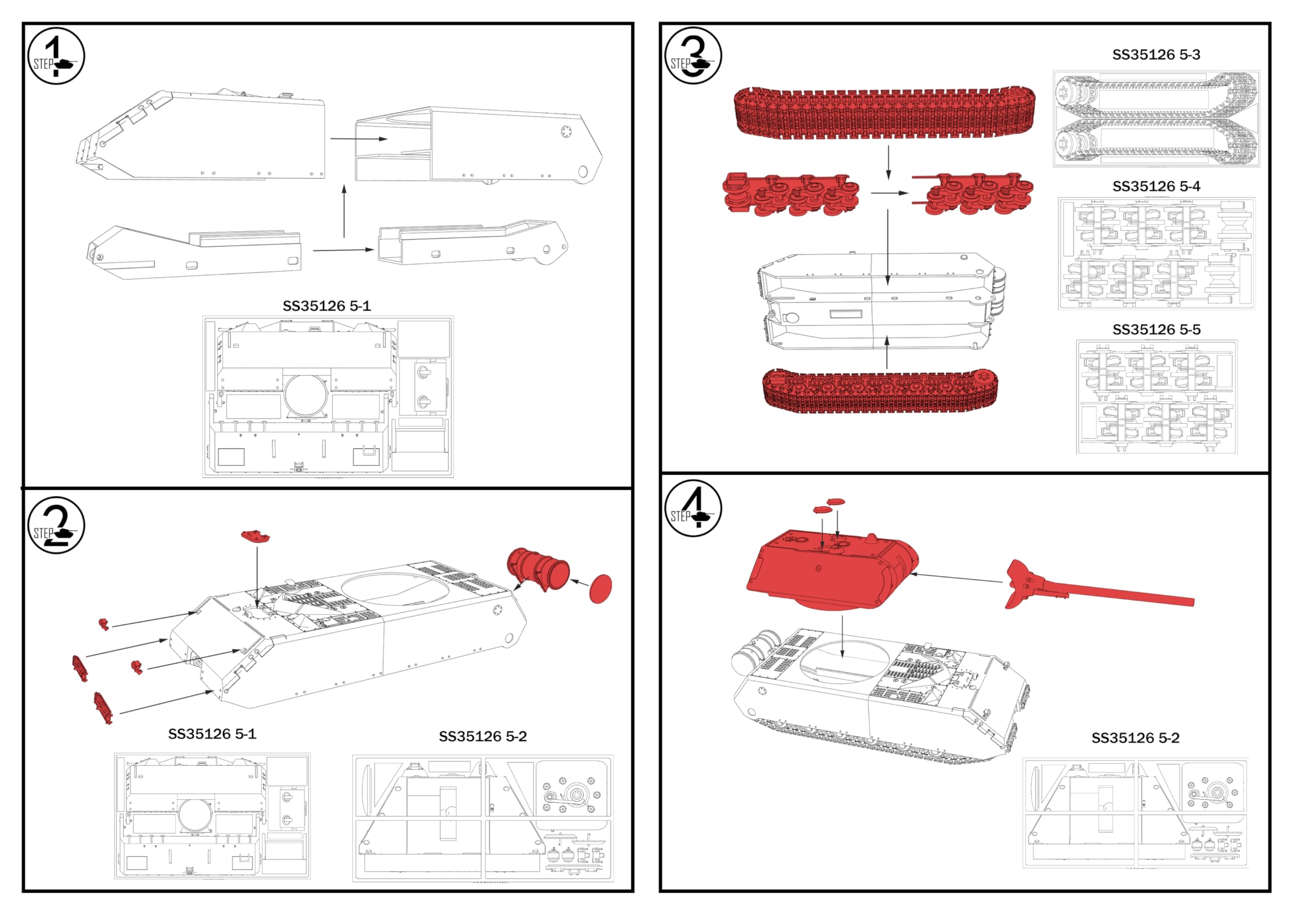MRY-SFW SS35126 1/35 Model Niemiecki czołg ciężki Panzer VIII "Maus"