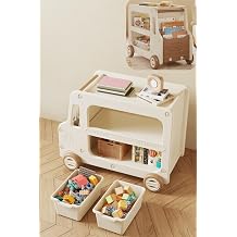 OSJ Toy Cart Storage, Large Capacity, Storage Rack, Picture Book Rack, Multi-functional, Toy Rack with Casters, Stylish, Side Table, Compact