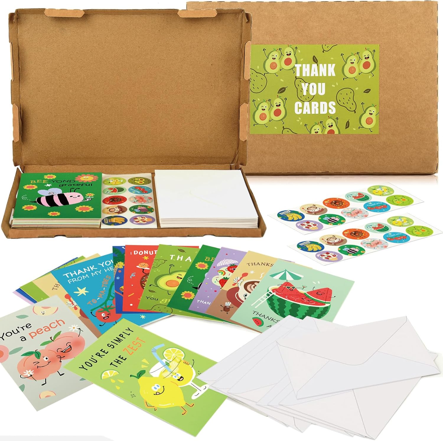 AhfuLife 40 Pcs Funny Thank You Cards With Envelopes & Stickers, 4 x 6 in Appreciation Cards Bulk, Thank You Card Bulk with 40 Envelopes & 40 Stickers for Teachers Friends Business Colleague - Image 7