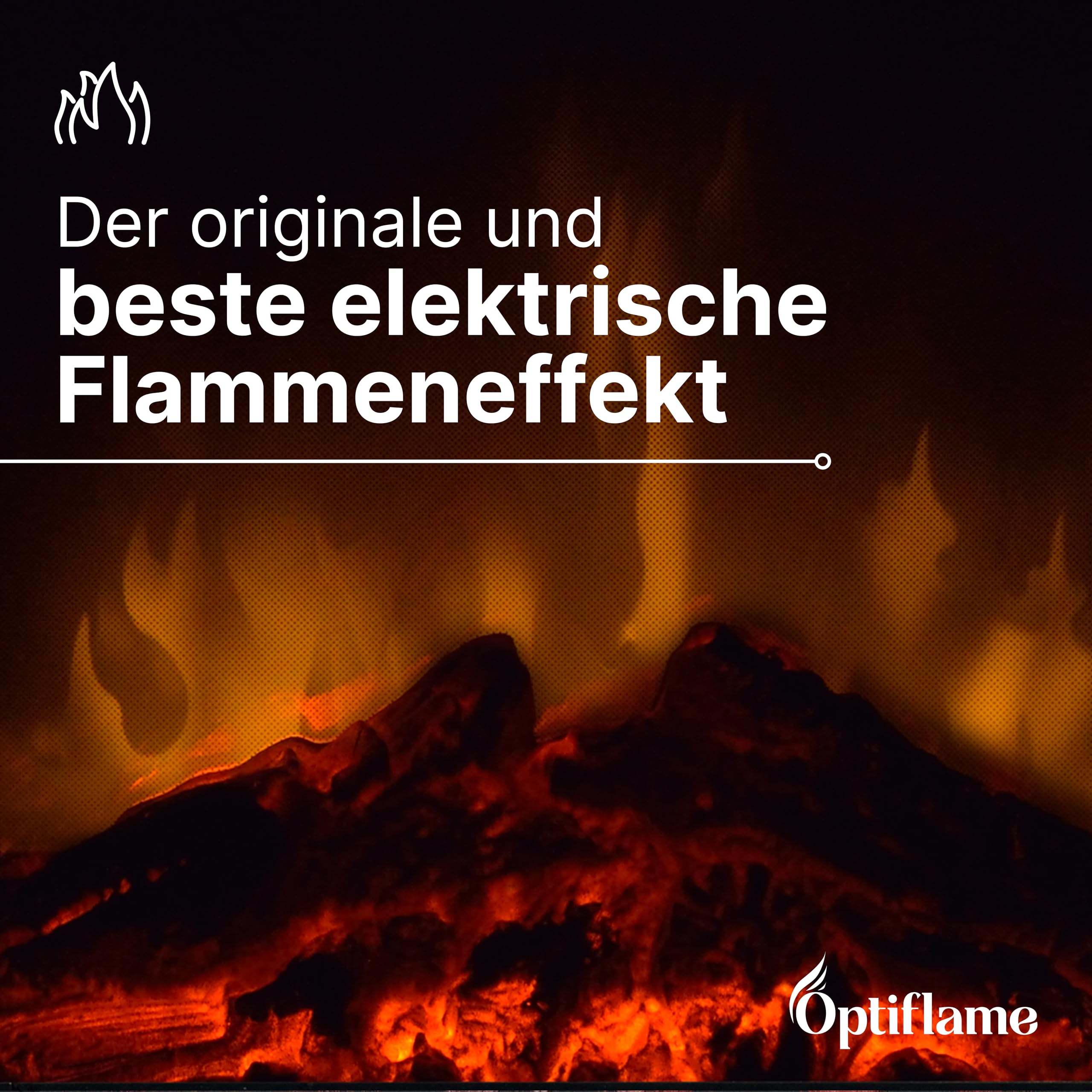 Dimplex Gisella Elektrokamin - Elektrokamin mit Heizung, Weißer Umrandung und Glasablage - LED Optiflame Flammeneffekt - Zuschaltbarer 1,5kW Heizlüfter - Inklusive Fernbedienung