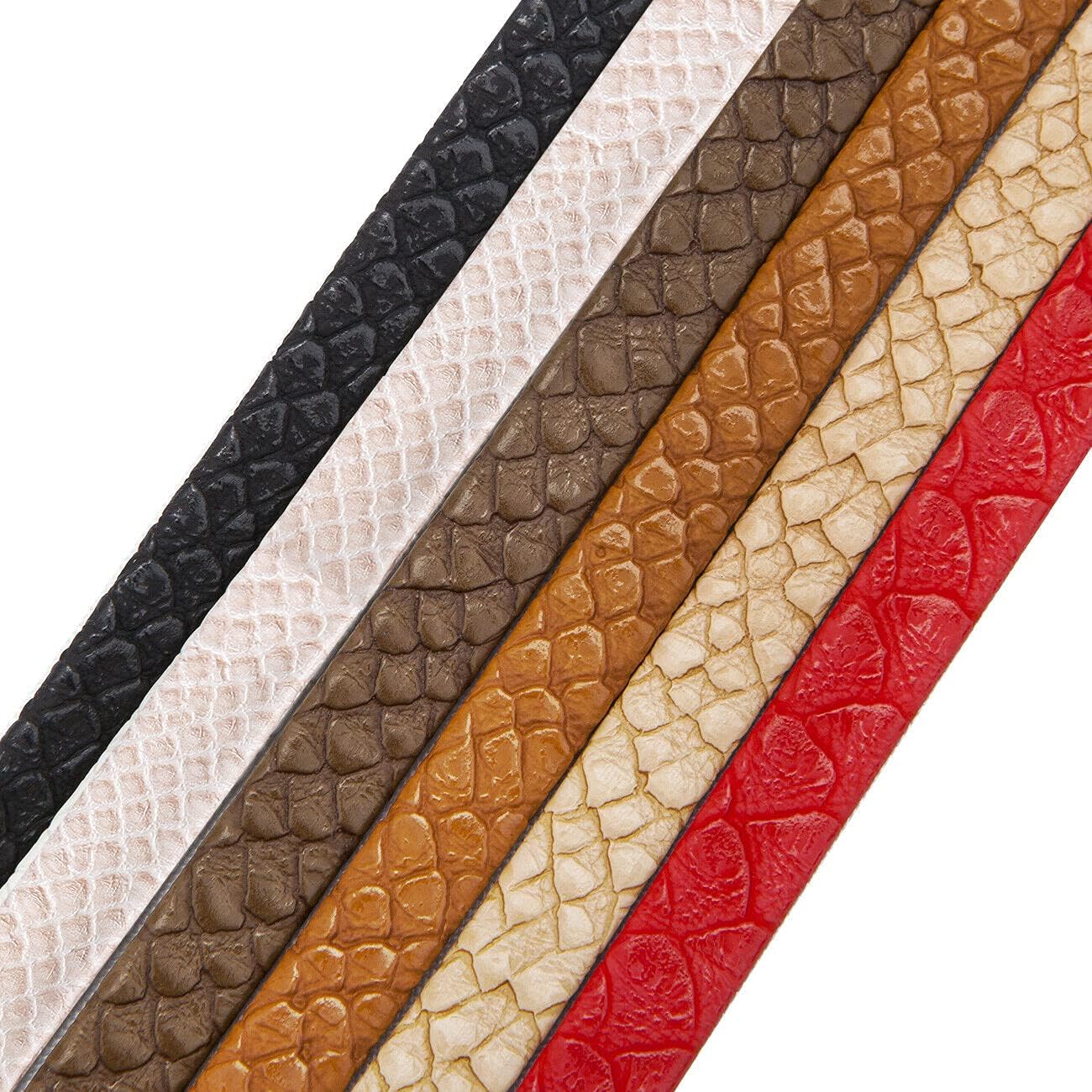 Neotrim PU Faux Imitation Leather Croc Tape Trimming Ribbon Strap, Now in 6 Gorgeous Colours, Stunning Texture Finish, Striking Embellishment. 10mm - Brown Mocha, 1 Meter