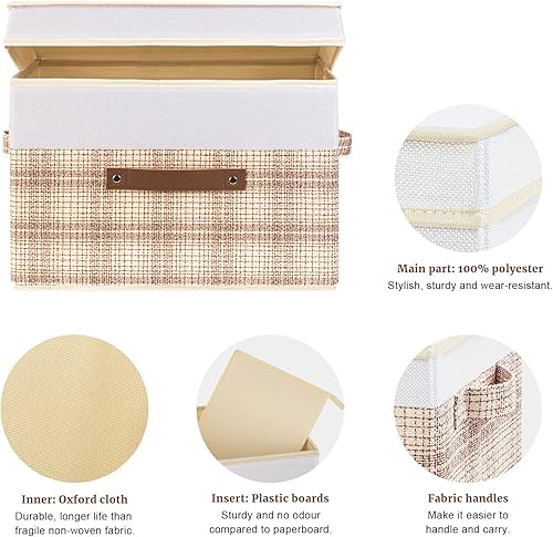 Miniatura 40 de TYEERS Cajas de almacenamiento plegables, contenedores de almacenamiento de tela lavable con tapas, 14.9 x 9.8 x 9.8 pulgadas, paquete de 2, gris