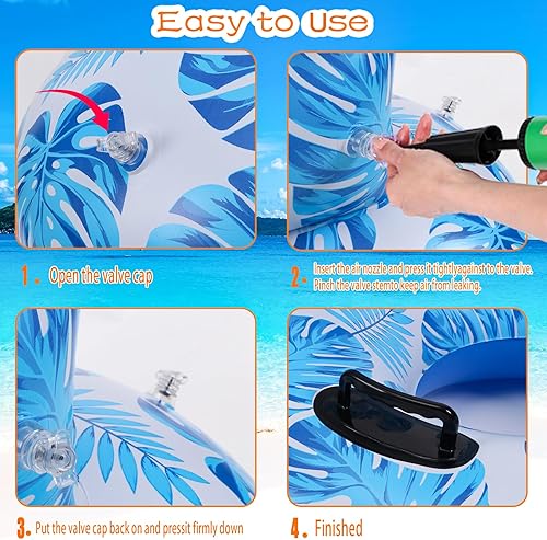 Miniatura 7 de Flotadores inflables para piscina para adultos y adolescentes, sillas de natación con hojas, tubo interior grande, flotadores para piscina,