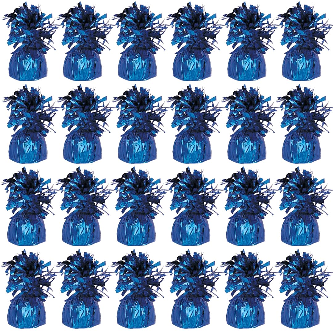 PARTYRAMA.CO.UK Royal Blue Foil Helium Balloon Weights 175gr - Pack of 24 - Durable & Colourful Weights for Birthdays Parties, Events & Celebrations - Perfect Balloon Weight Holders โ image 1