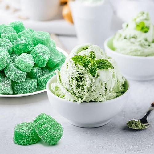 Miniatura 7 de Caramelos de hojas de menta verde  Bolsa a granel de 2 libras  Caramelos de menta verde con textura suave masticable  Gelatina de menta  Gomitas