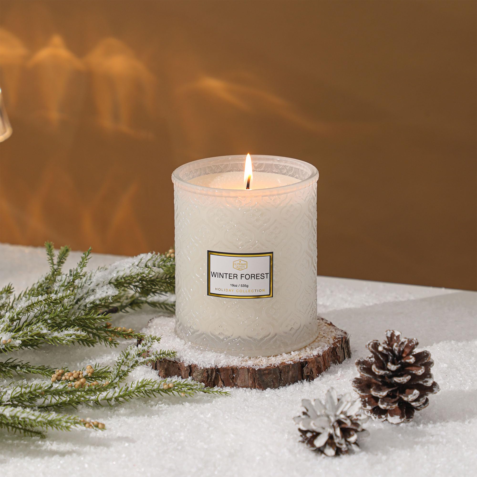 Velas de Navidad, vela de bosque de invierno, velas grandes de 19 onzas para el hogar, vela de aromaterapia, regalos de Navidad para mujeres, velas perfumadas de lujo para mujeres, 88 horas de tiempo