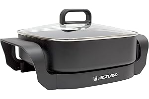 West Bend 12-Inch Electric Skillet with Non-Stick Removable Pan and Scratch-Resistant Diamond Shield Finish