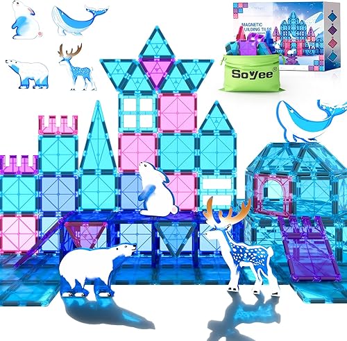 Azulejos magnéticos congelados, azulejos magnéticos de animales árticos, juguetes para niñas de 3 a 5 años, 4 a 7, 6 a 8 años, bloques de