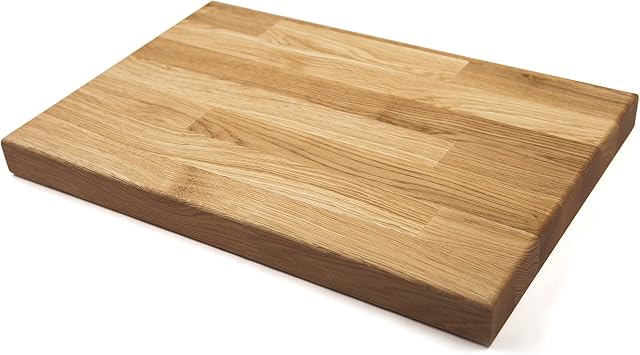 Worktop Express Solid Oak Wooden Chopping Board - 45cm x 30cm x 4cm Rectangular European Hardwood Cutting, Serving and Carving Block