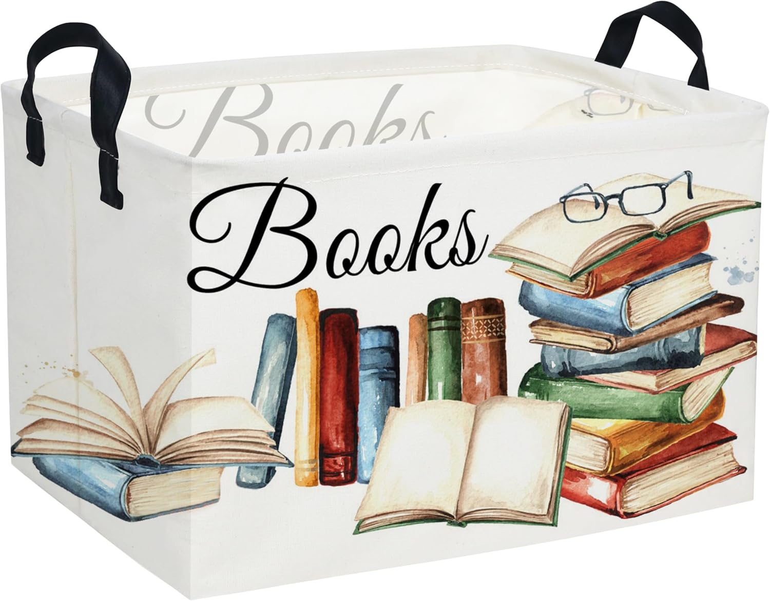 Sanjiaofeng Rectangular Kids Basket Book Storage Bins,Boys and Girls Storage Basket with Handles.Clothers,Toys,Books,Kid’s Gifts Bins. (Book)