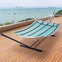 Vista 3 de Happygrill Soporte de hamaca ajustable, marco de hamaca de acero resistente para sillas colgantes de 8 a 10.5 pies, soporte de hamaca portátil