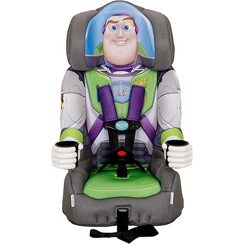 Disney Buzz Lightyear 2-in-1 Car Seat by KidsEmbrace | Forward-Facing Harness (26.5–65 lbs) & Booster Mode (40–100 lbs) | Latch Equipped | Premium Fit with Multi-Position Headrest, Harness & Recline