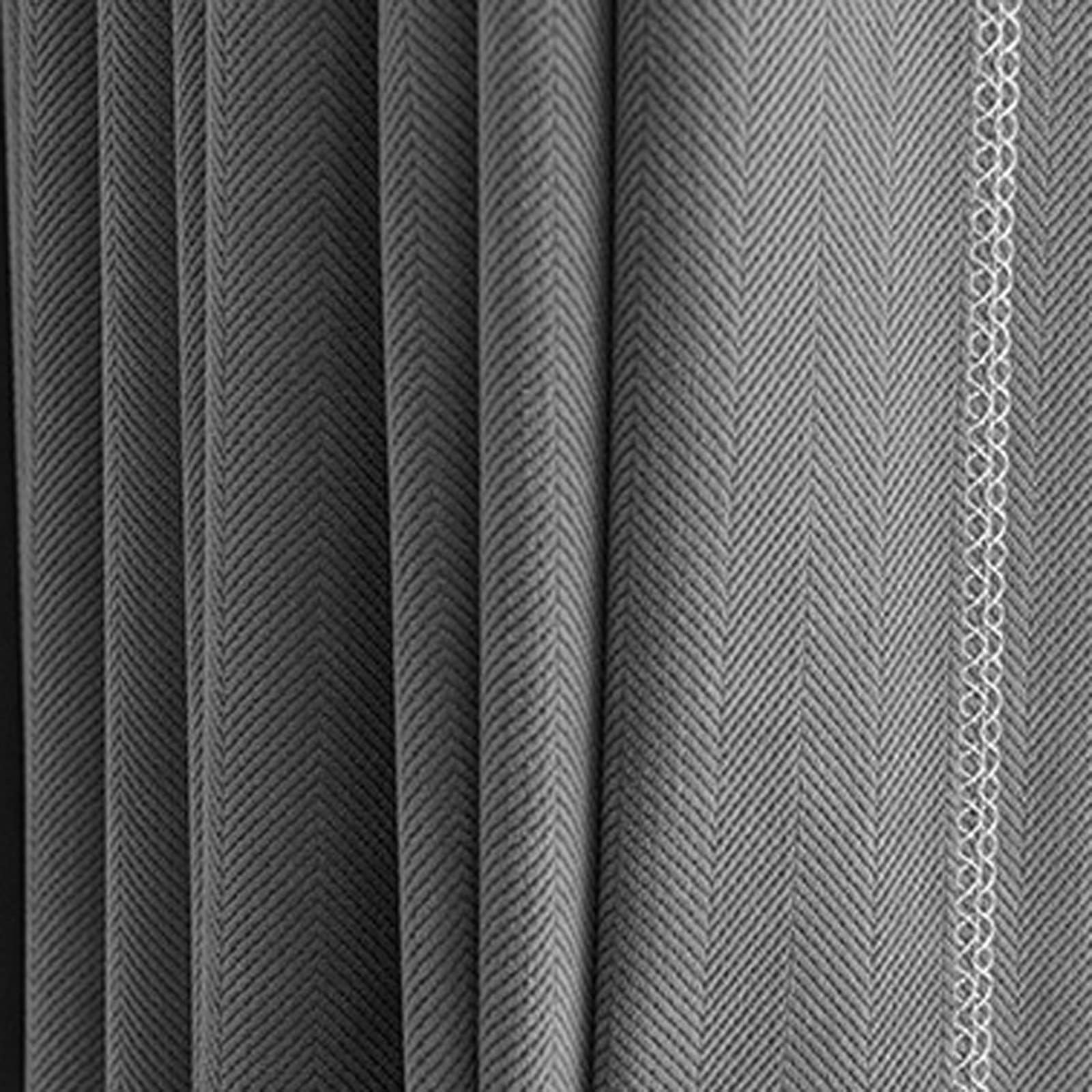Rideau décoratif gris chenille 132x160cm pour chambre à coucher ado