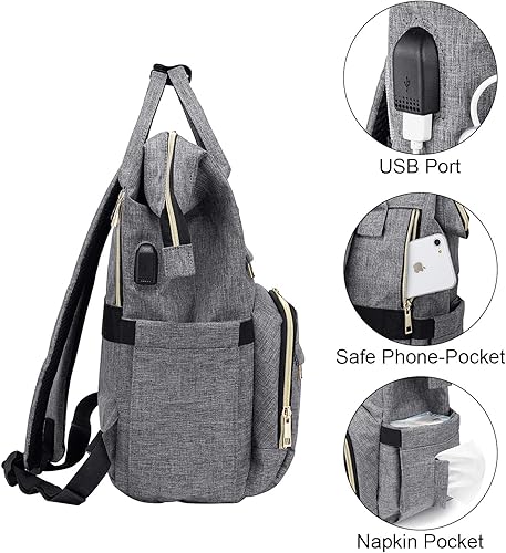 Miniatura 10 de LOVEVOOK Mochila de enfermería para laptop con funda de estetoscopio y puerto de carga USB antirrobo mochilas de viaje bolsas de libros bolsa de